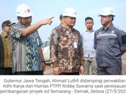Gubernur dan Wagub Jateng,Tinjau Progres Pembangunan Proyek Tol Semarang-Demak dan Kolam Retensi